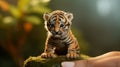 Pixel Perfect Miniature Tiger Cub Paws In The Style Of John Wilhelm