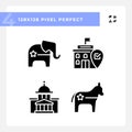 2D pixel perfect set of voting glyph style icons