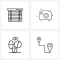 Pixel Perfect Set of 4 Vector Line Icons such as calendar, medicine, month, photo, tablet