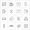 Pixel Perfect Set of 16 Vector Line Icons such as calling, call, Christmas, engineer, labour