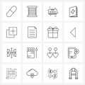 Pixel Perfect Set of 16 Vector Line Icons such as new, medical, wire, book, film