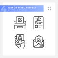 Editable pixel perfect set of voting thin line icons