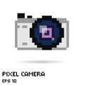 Pixel photo camera icon Royalty Free Stock Photo