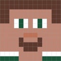 Pixel pictogram of a male head with a beard Royalty Free Stock Photo