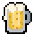 Pixel pint of beer - vector, isolated Royalty Free Stock Photo