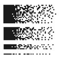 Pixels scattered, dissolve.