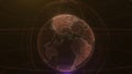 Pixel planet Earth animation. Animation of space with digital exploding Earth, Abstract world map background. Rotating Royalty Free Stock Photo