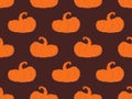 Pixel pumpkins seamless pattern. Pumpkins for Thanksgiving and Halloween in pixel art style. Retro 8-bit video game of the 90s Royalty Free Stock Photo