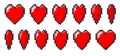 Pixel red heart rotation animation. Frames sequence with 8 bit game sign moving. Retro computer graphics. UI arcade Royalty Free Stock Photo
