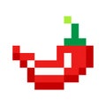 Pixel red hot pepper art cartoon retro game style