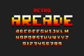 Pixel retro arcade game style font Royalty Free Stock Photo