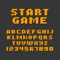 Pixel Retro Style Video Game Font. Vector Royalty Free Stock Photo