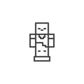 Pixel robot line icon