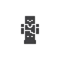 Pixel robot vector icon