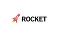 Pixel Rocket Launch Logo Design Illustration