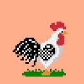 Pixel rooster image. cross stitch pattern