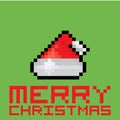 Pixel santa claus red hat