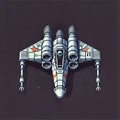 Pixel Sci-Fi Starfighter Royalty Free Stock Photo