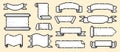 Pixel scroll frame. Retro video game asset scroll frames, blank ancient parchment paper for map and text, sprite design. Vector 8