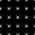 Pixel seamless pattern with 8 bit spider. Vector Illustration Royalty Free Stock Photo