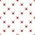 Pixel seamless pattern with 8 bit spider. Vector Illustration Royalty Free Stock Photo