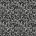 Pixel seamless pattern template. Grayscale camouflage clothing background