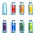 Pixel set of slim bottles with potions
