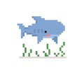 pixel baby shark image. Vector Illustration Royalty Free Stock Photo