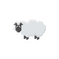 Pixel sheep isolated on white background. Royalty Free Stock Photo