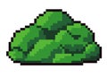 Pixel shrubs or bushes with greenery and foliage
