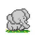 Pixel sitting elephant image