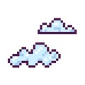 Pixel sky, clouds , 8 bit, retro, y2k pixel icon on completely white background vector Royalty Free Stock Photo