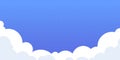 Pixel sky with clouds. Retro video game abstract blue background with white 8-bit clouds, digital concept art. Vector Royalty Free Stock Photo