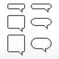 Pixel speech bubble, with place for text boxes.