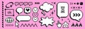 Pixel speech bubble set