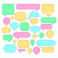 Pixel speech bubbles. Talk and communication message 8-bit