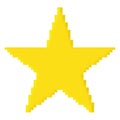 Pixel star vector eps10. Yellow pixel rating star. Yellow star
