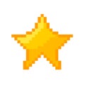 Pixel star vector icon gold pixel star