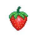 Pixel strawberry image. Vector Illustration of cross stitch