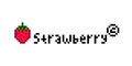 Pixel strawberry logo image 8 bit