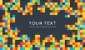 Pixel style colorful background with shadows. Colored squares abstract background. Empty place for text or message.