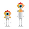 Pixel style robot set Royalty Free Stock Photo