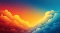 Pixel Sunset Landscape: Orange Yellow Blue Clouds and Stars Royalty Free Stock Photo