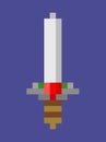 Pixel Sword with Handle and Sharp Blade Vector