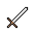 Pixel sword icon. Medieval sharp melee weapon