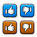 Pixel thumb up and down buttons