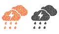 Pixel Thunderstorm Clouds Mosaic Icons