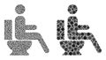 Circle Toilet Sitting Person Icon Mosaic