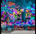 Pixel tv screen glitch background