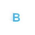 Pixel typography letter B logo. Technological modern font calligraphy